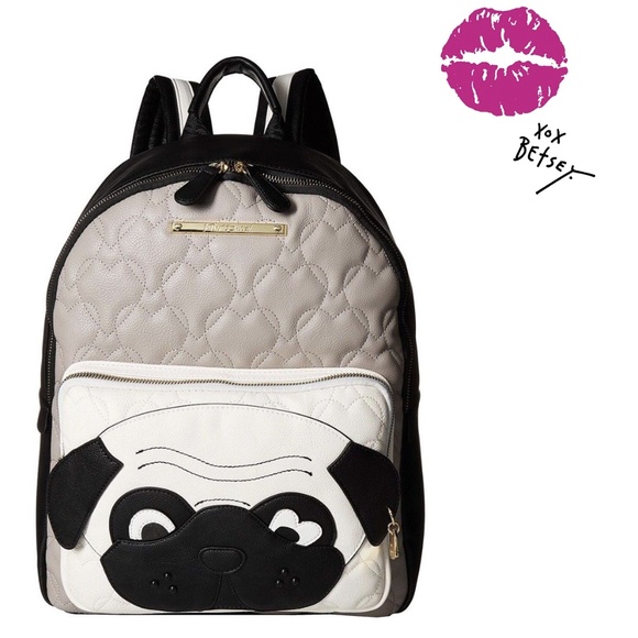 Betsey Johnson Handbags - Betsey Johnson Kitsch Pug Bookbag | Backpack NWT